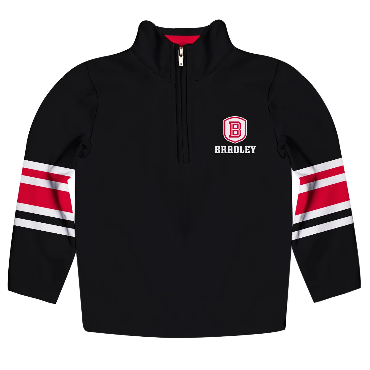 Bradley University Braves Game Day Black Quarter Zip Pullover Sweatshirt for Toddlers and Youth