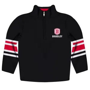 Bradley University Braves Game Day Black Quarter Zip Pullover Sweatshirt for Toddlers and Youth
