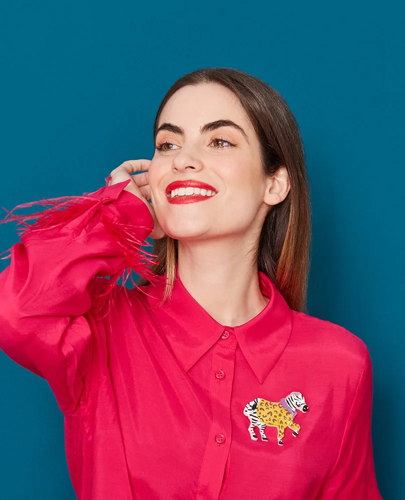 Fashion Icon Stylish Zebra Brooch