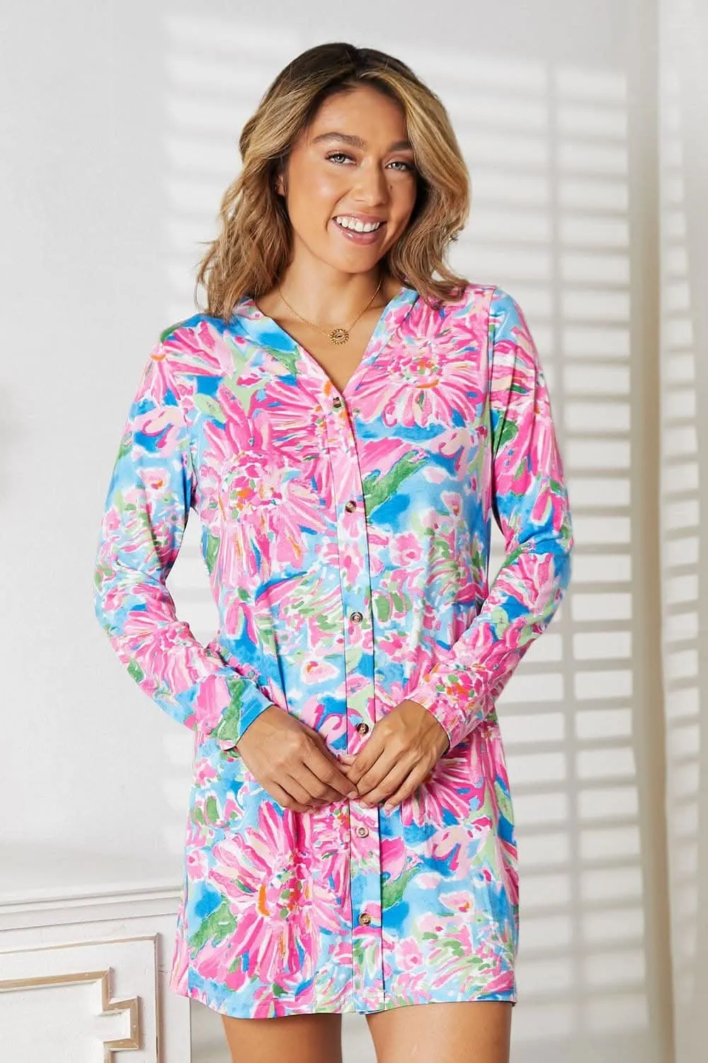Floral open front cardigan - soft & stylish