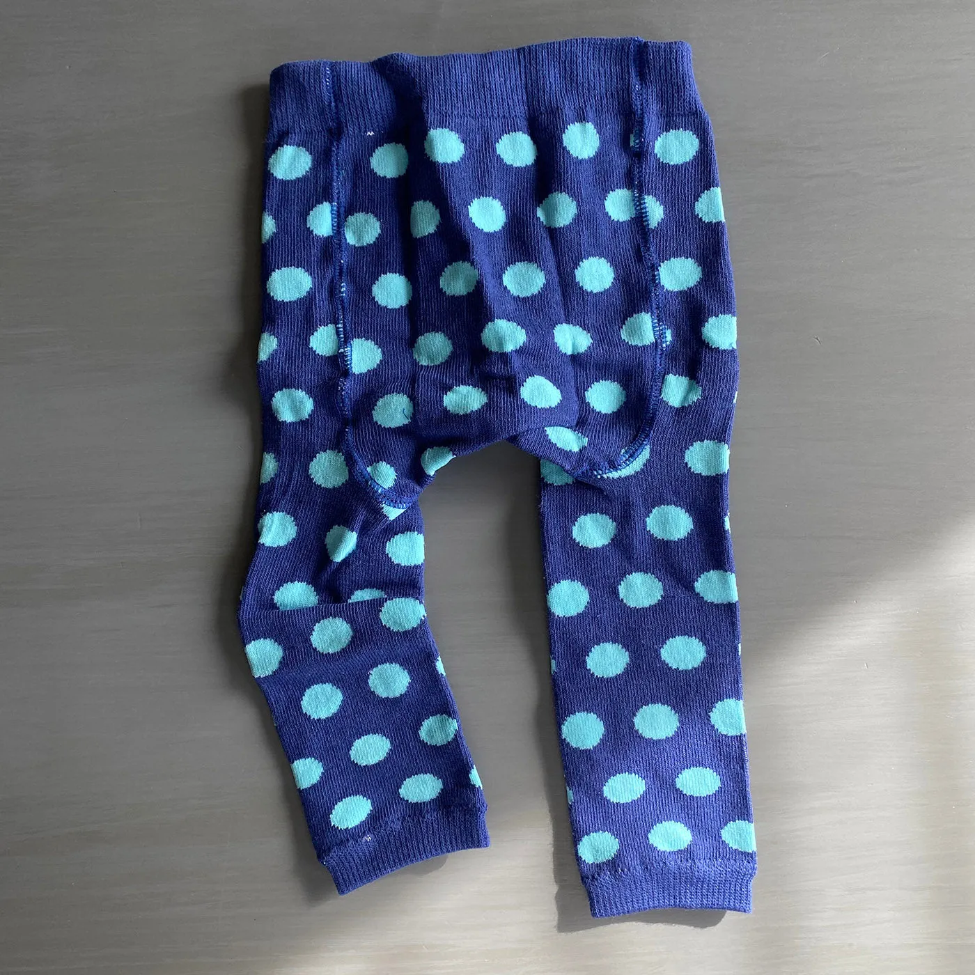 Footless Tights - Polka Dots - Navy/Lt.Blue