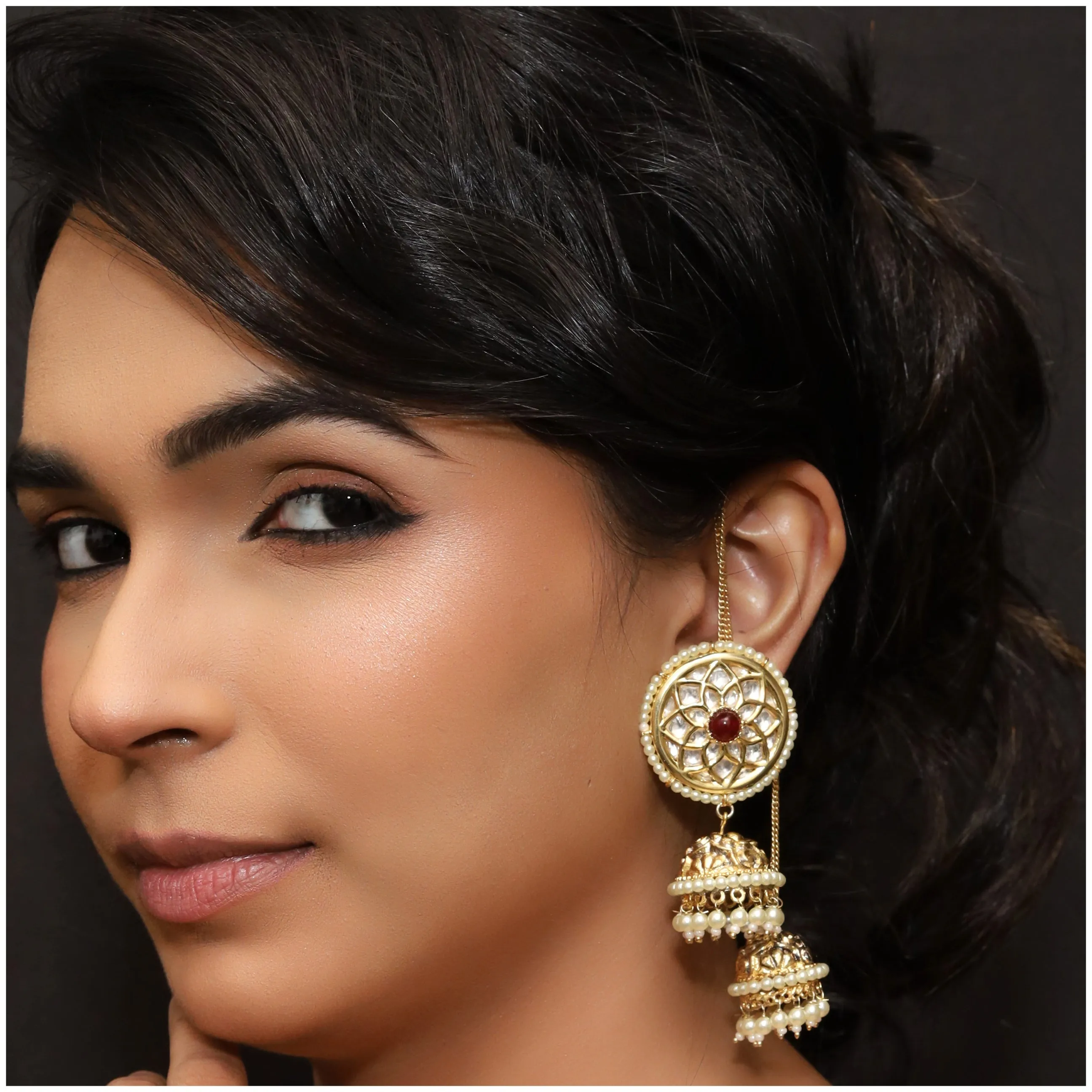 Kundan stylish jhumki 5660-9725