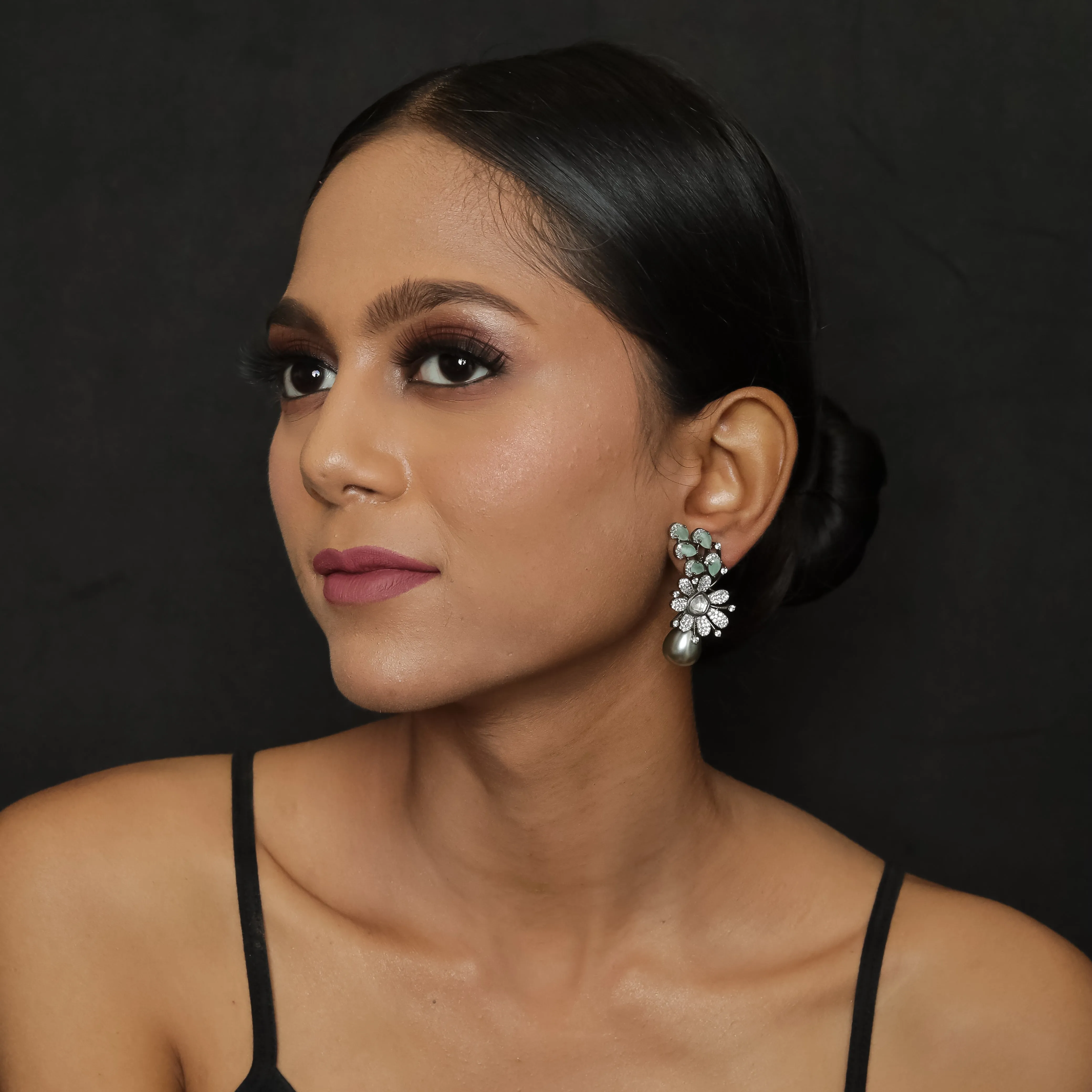 Mint Green Zircon/AD Earring 16013-3160