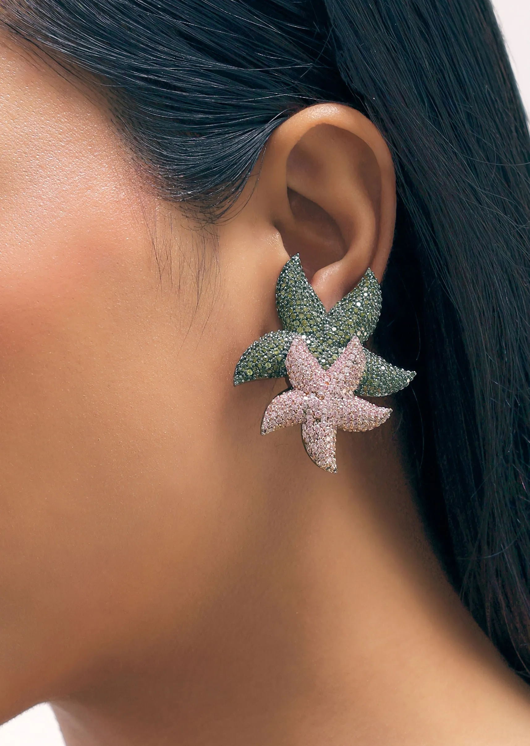 Multicolour Dazzling Diamond Danglers In Mix Metal