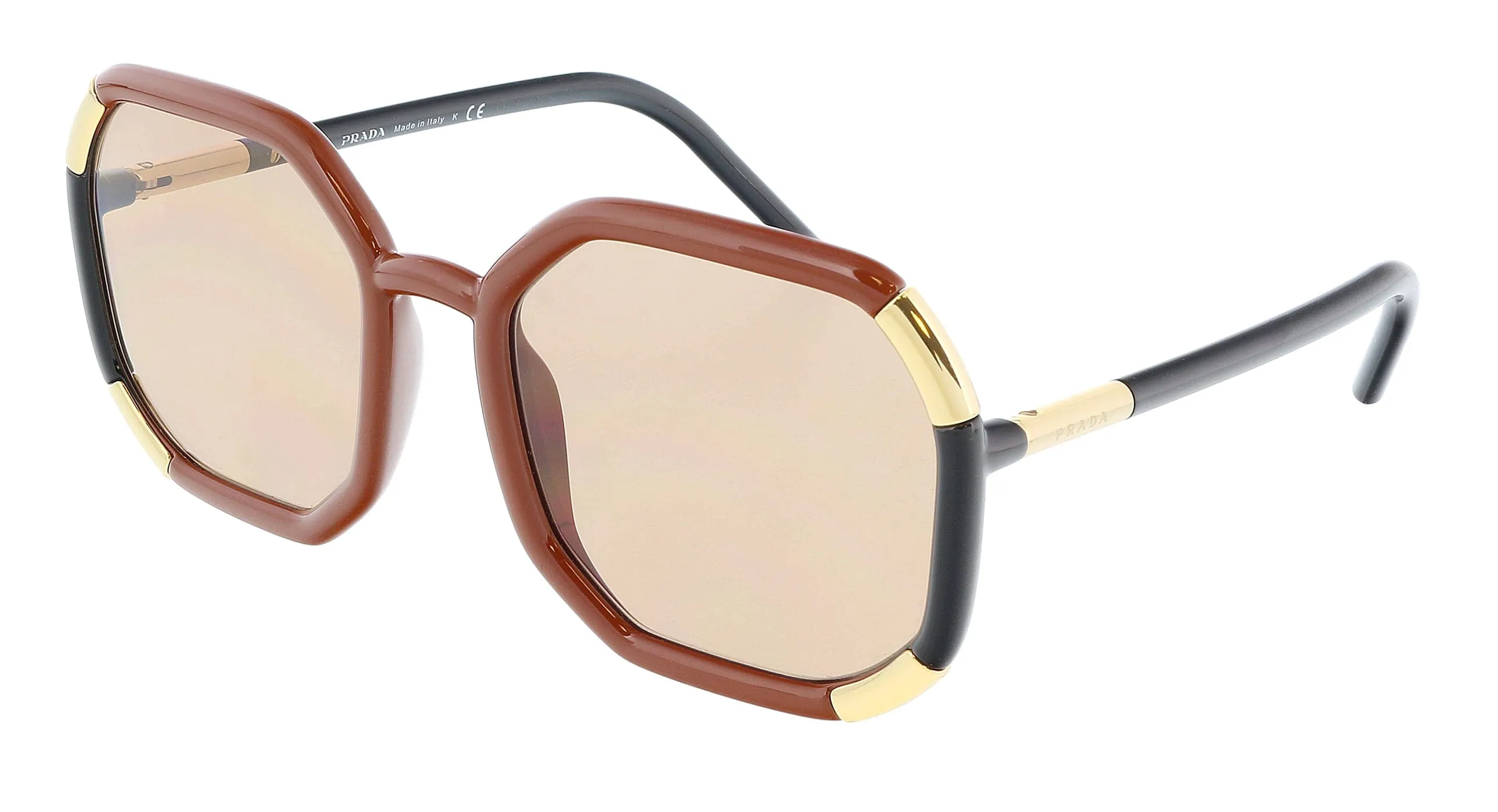 Prada 0PR 20XS 03F1P158 Square Full Rim Brown Sunglasses
