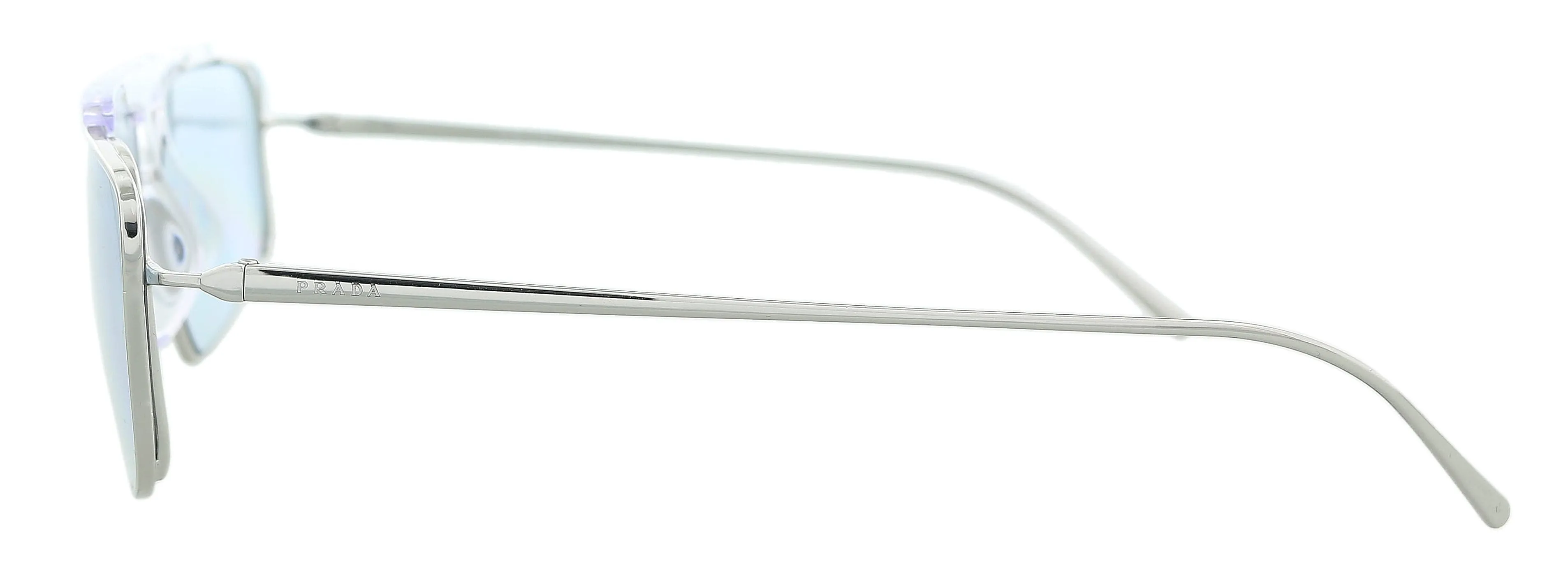 Prada 0PR 50VS 3014Q2 Silver Clear Rectangle Sunglasses