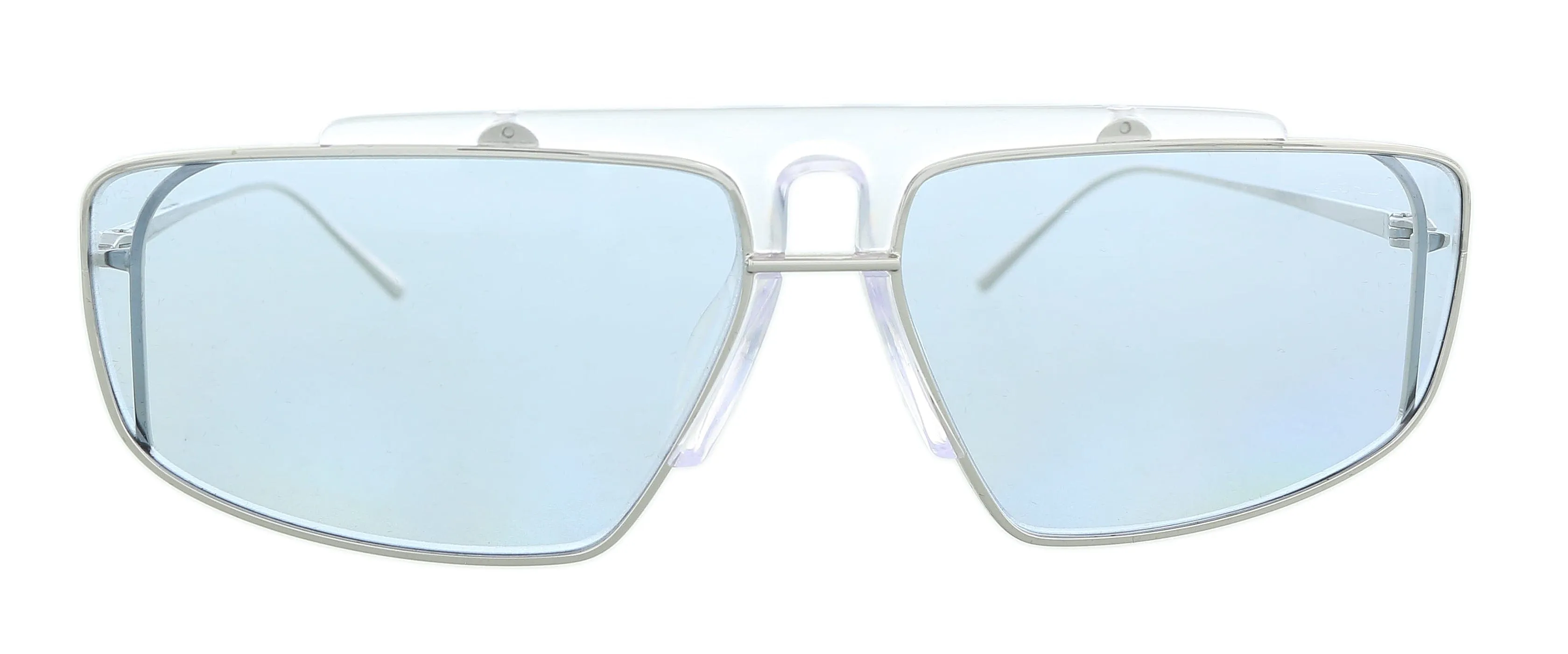 Prada 0PR 50VS 3014Q2 Silver Clear Rectangle Sunglasses