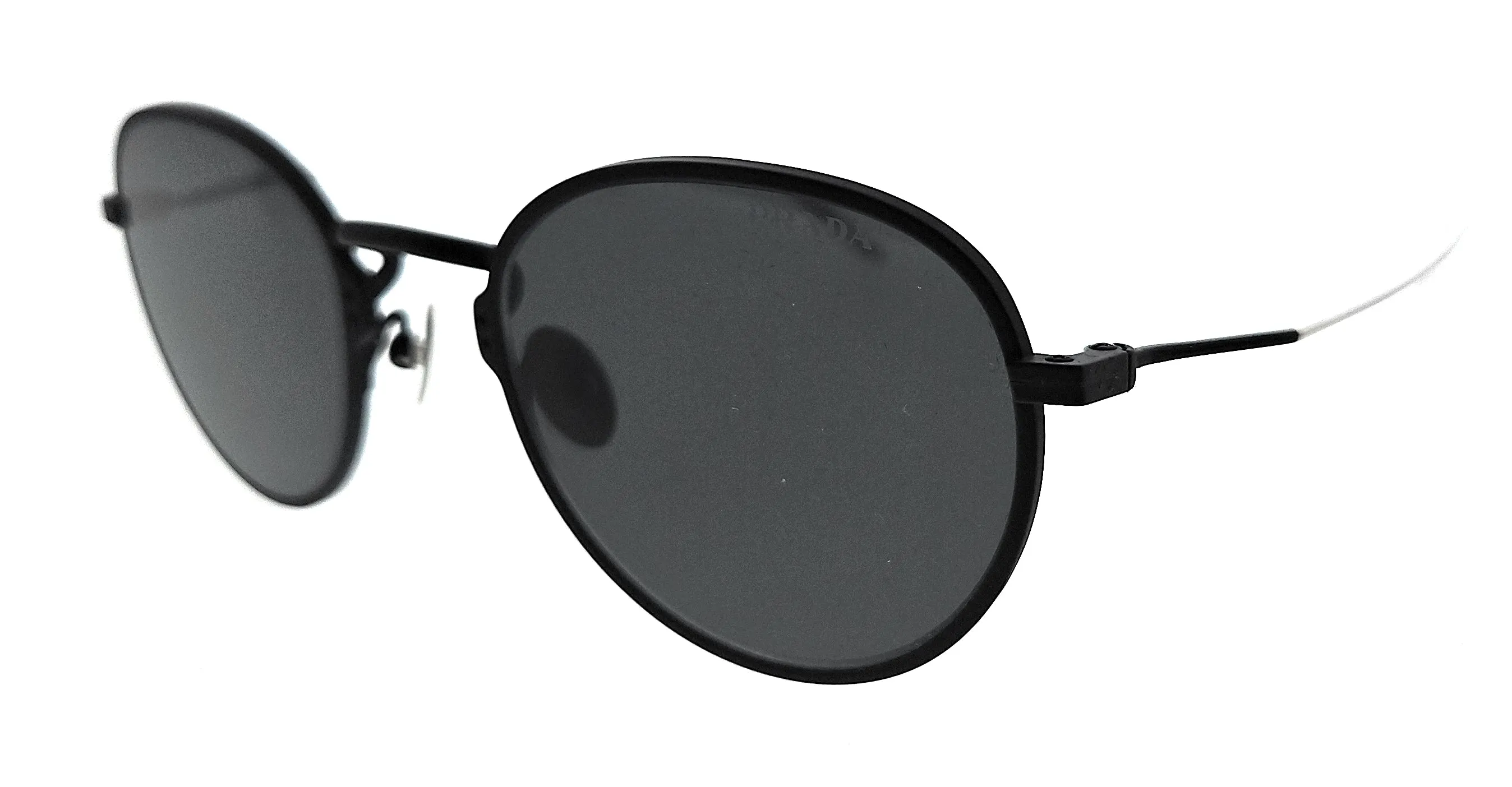 Prada 0PR 53WS 04Q5S0 Matte black Round Sunglasses