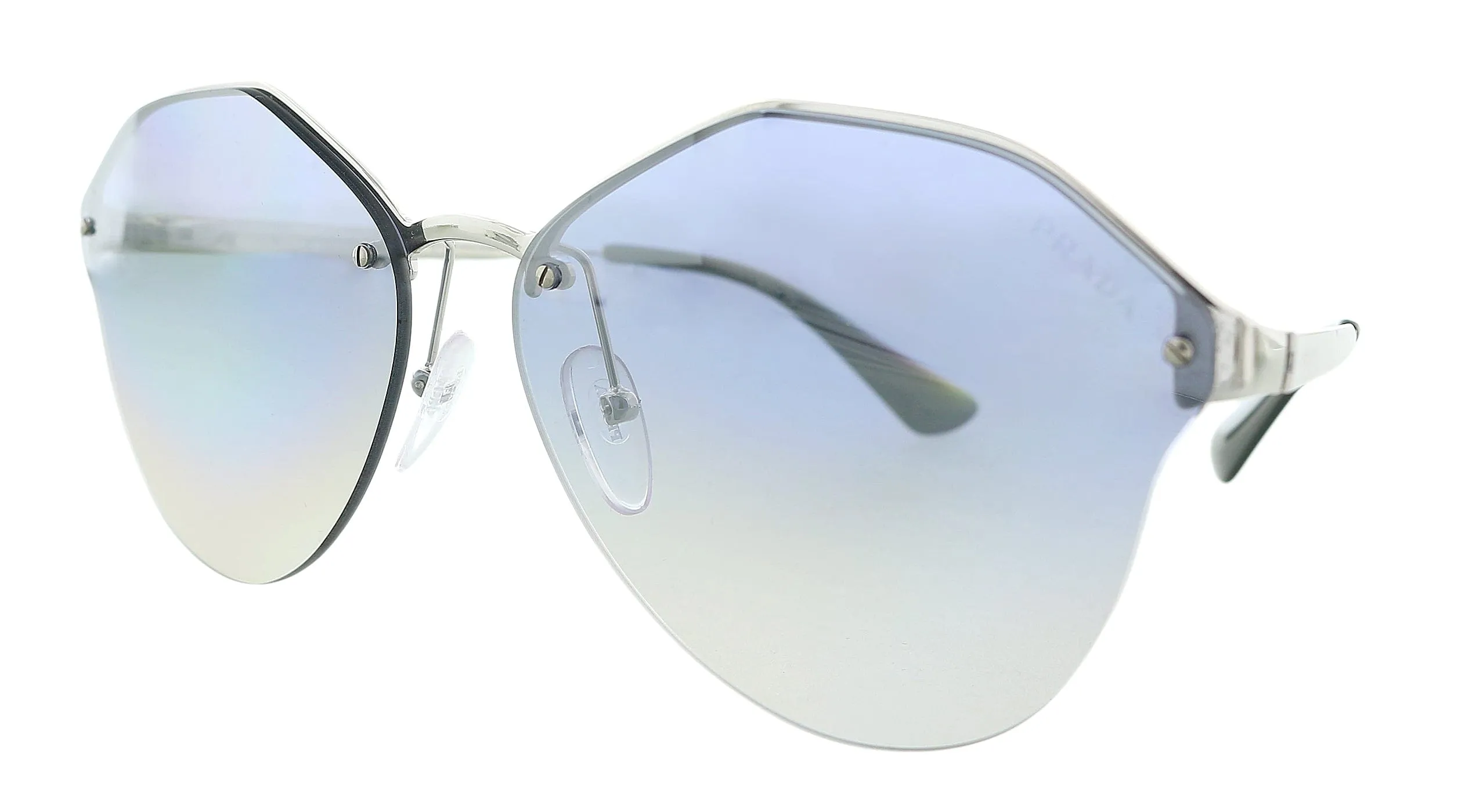 Prada 0PR 64TS 1BC5R0 Cat Walk Silver Cateye  Sunglasses