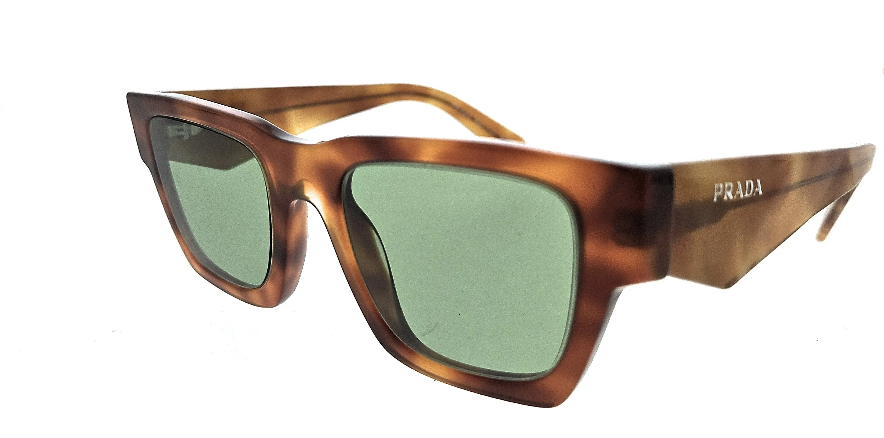 Prada 0PR A06S 11P60C Cognac tortoise Square Sunglasses