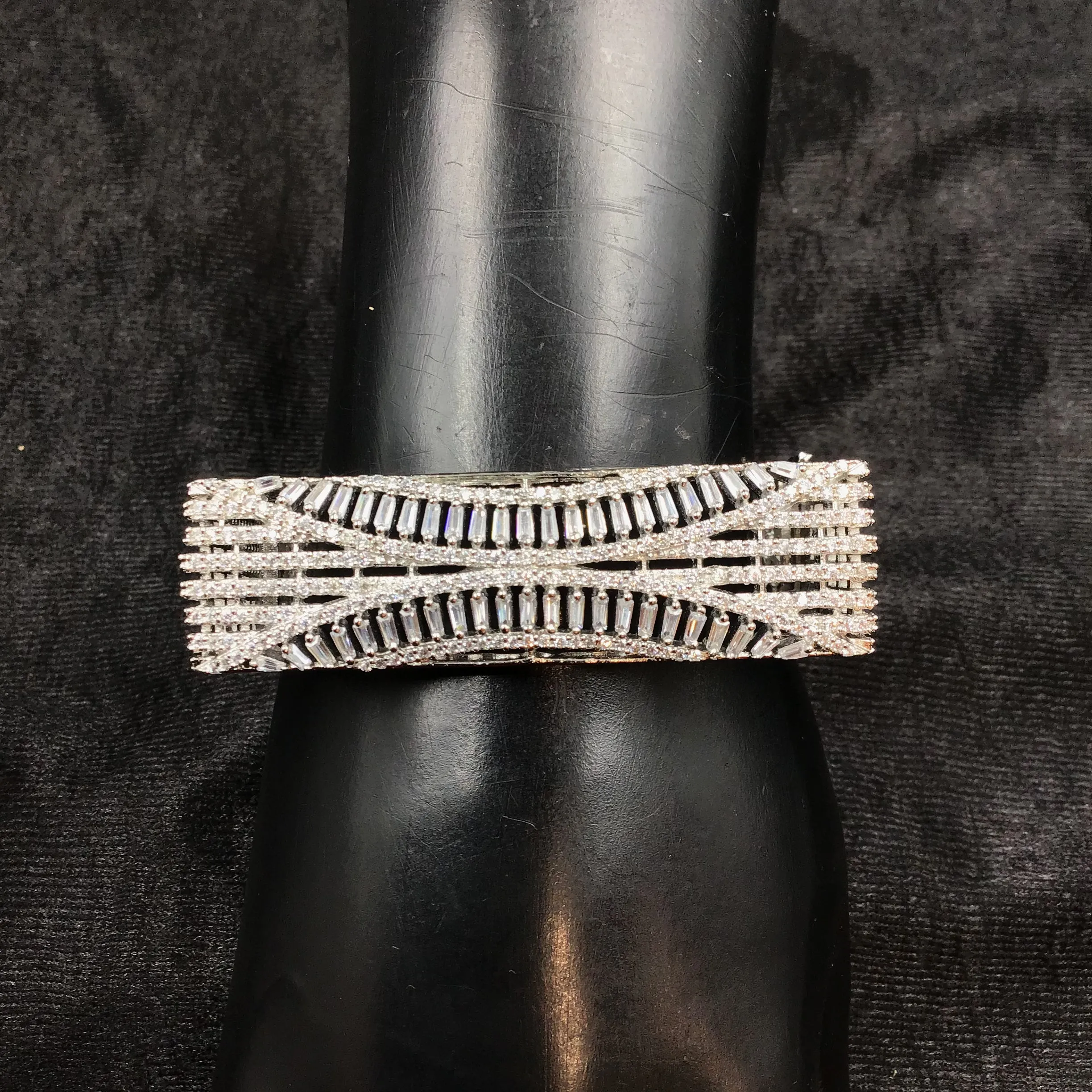 Silver Plated Stylish Zircon/AD Bracelet 16848-3996