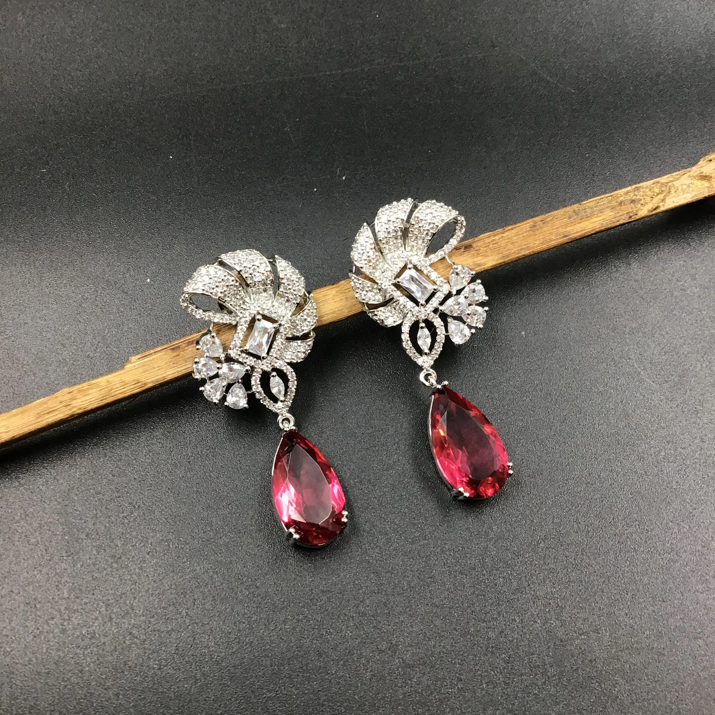 Silver Polish Zircon/AD Earring 6694-69