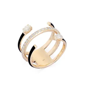 Stylish Diamond Open-Wrap Ring