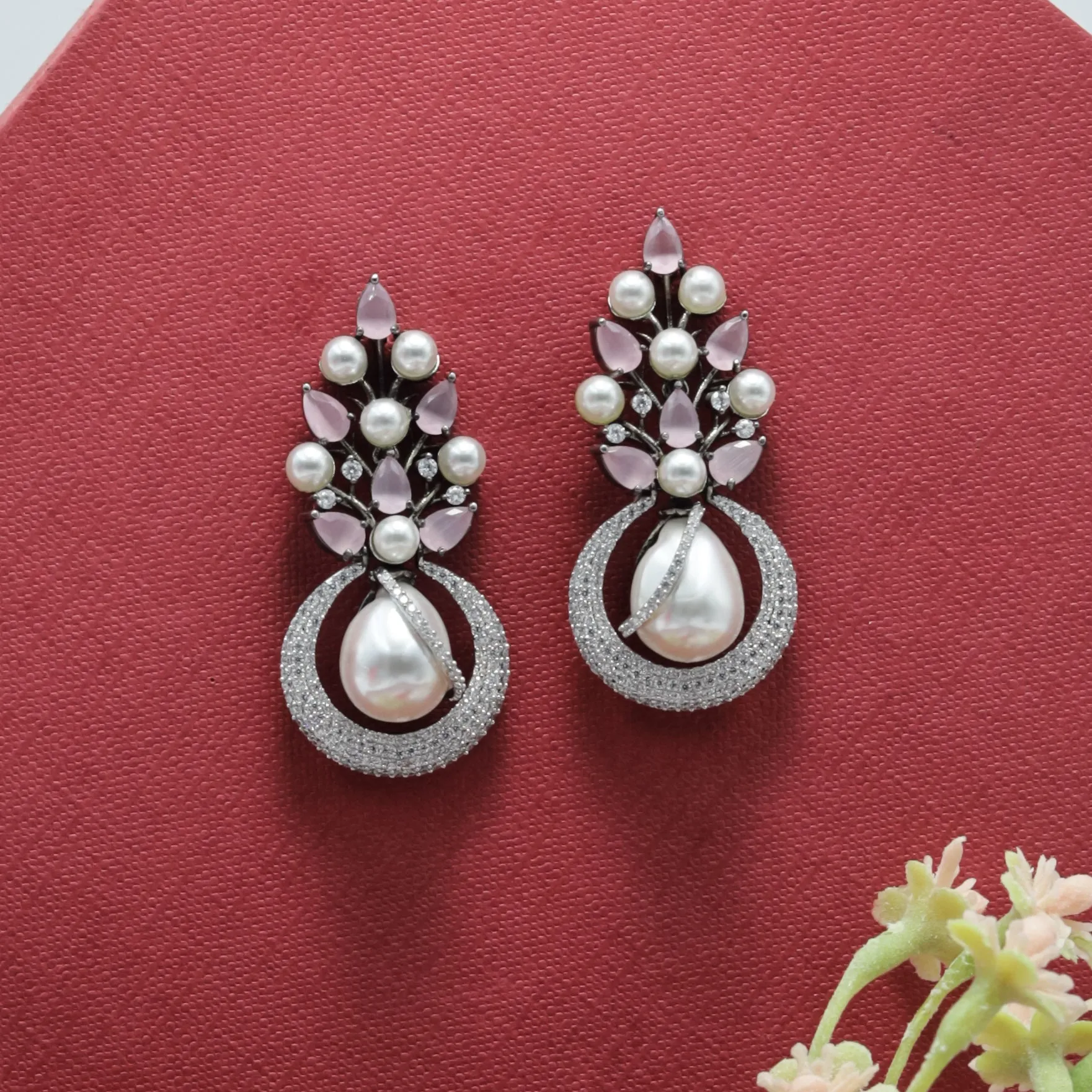 Stylish Light Weight Zircon/AD Earring 16457-3604