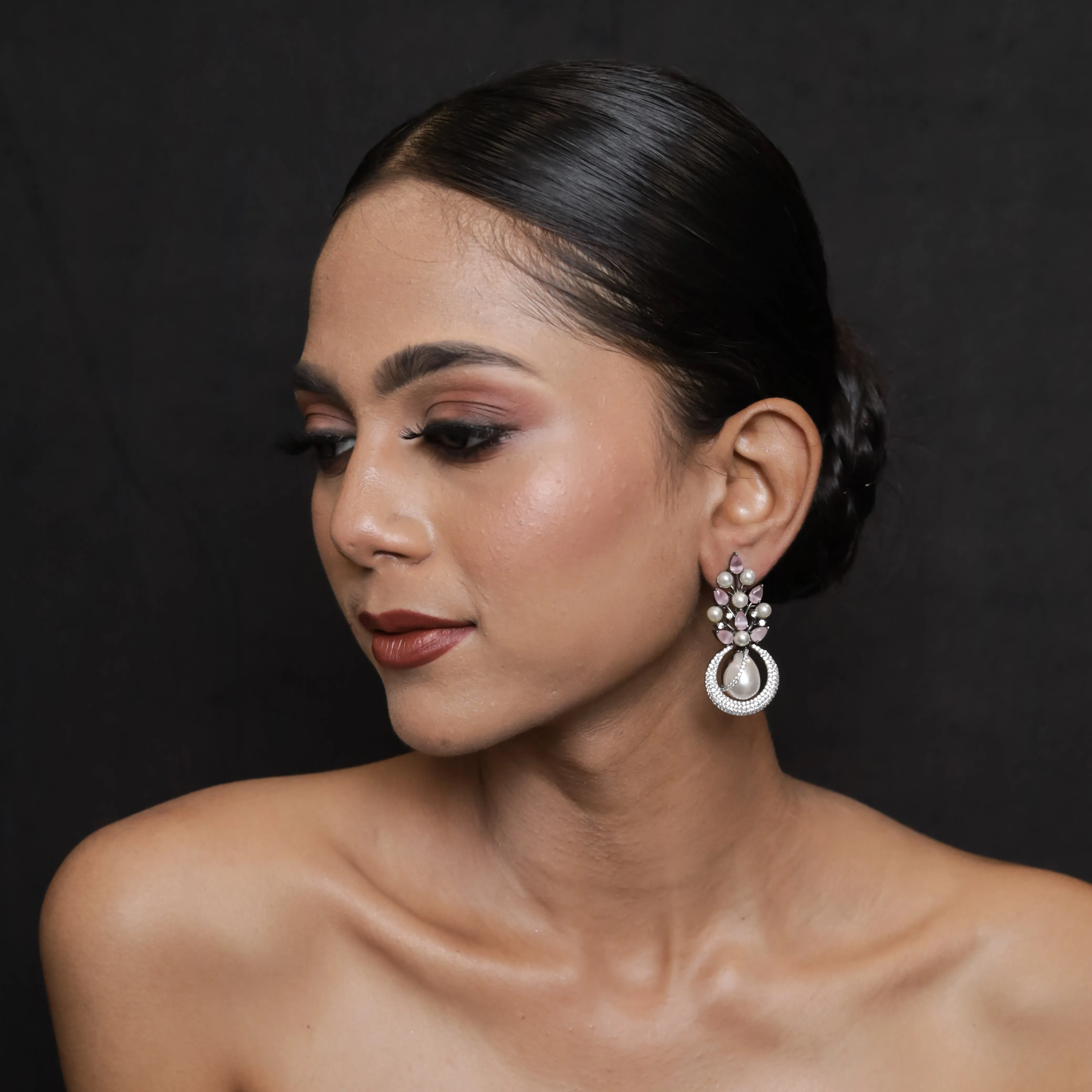 Stylish Light Weight Zircon/AD Earring 16457-3604