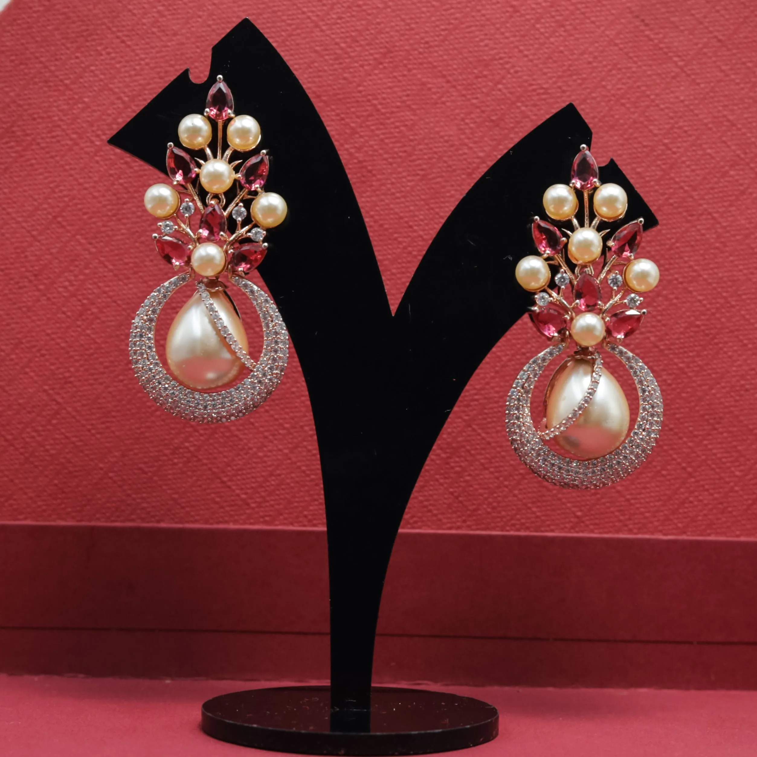 Stylish Light Weight Zircon/AD Earring 16457-3604