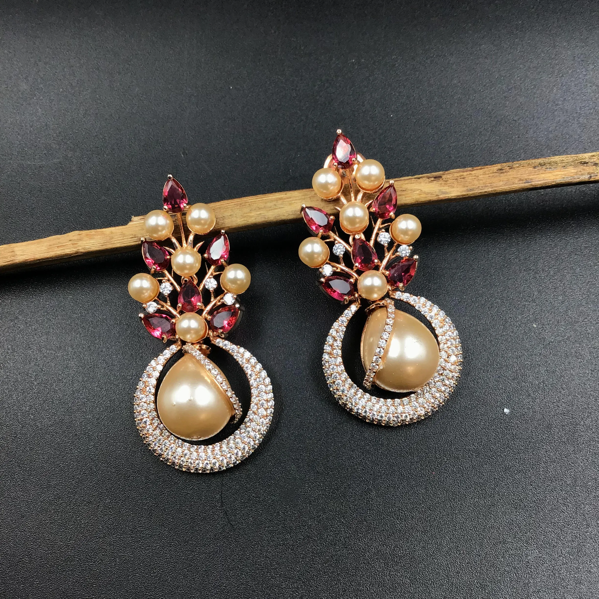 Stylish Light Weight Zircon/AD Earring 16457-3604