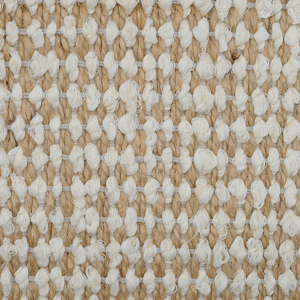 Tapis artisanal en sisal et coton 160x95 - Blanc