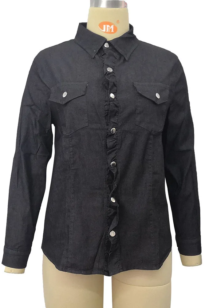 Winter Outfits Button Down Pockets Jacket Women